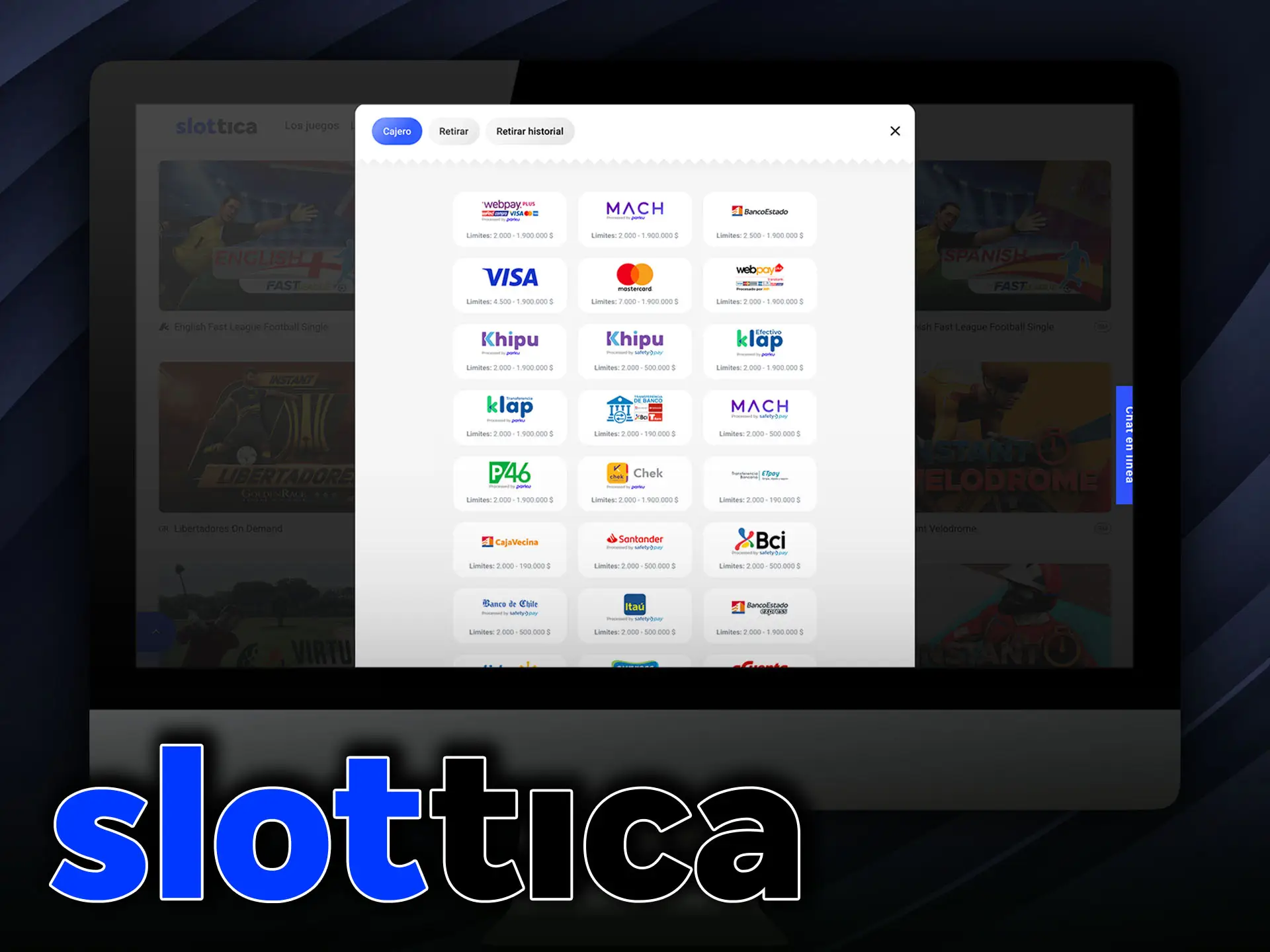 Muchos métodos de depósito diferentes disponibles en Slottica.