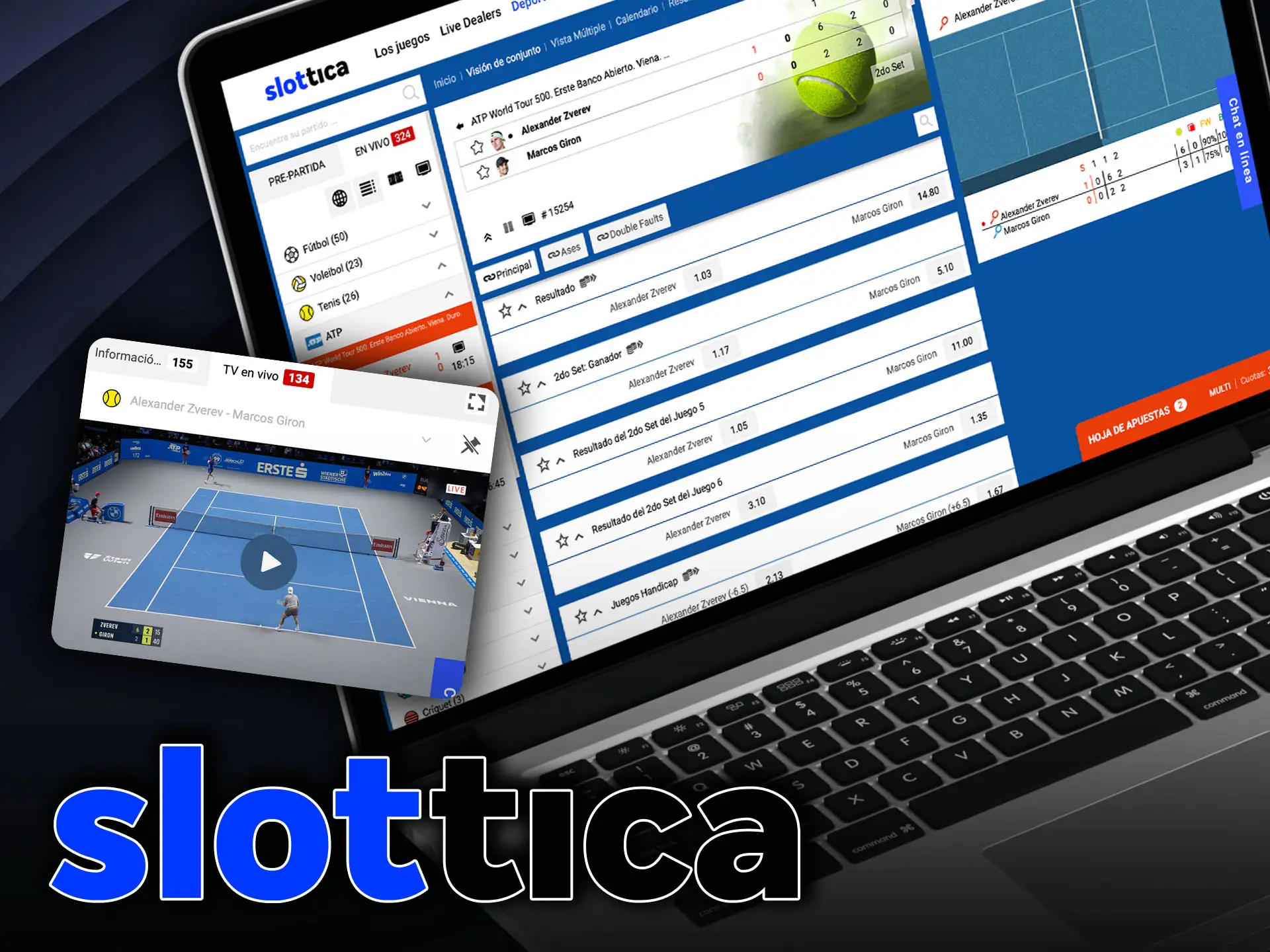 Tipos habituales de apuestas de tenis en la plataforma Slottica.