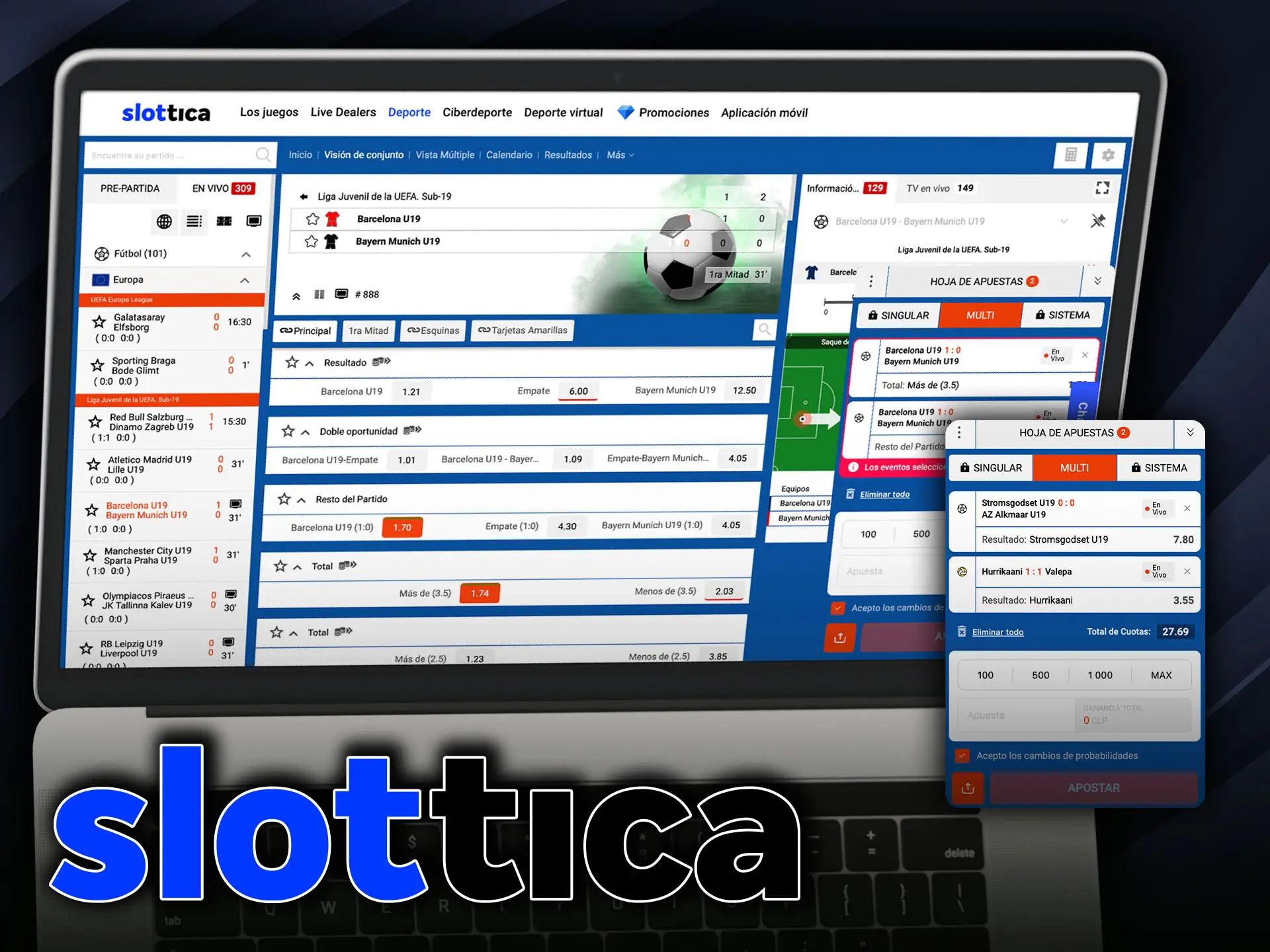 Slottica Betting tiene diferentes tipos de apuestas que sus jugadores pueden realizar.