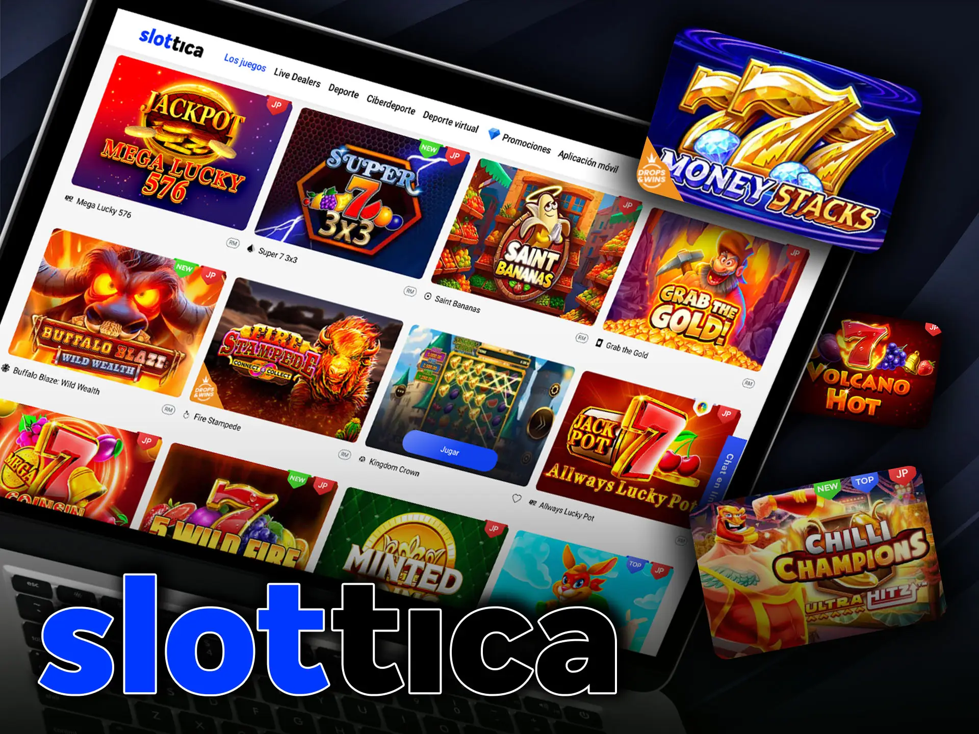 Para los jugadores de Slottica, la categoría de bote incluye juegos con un alto potencial de pago.