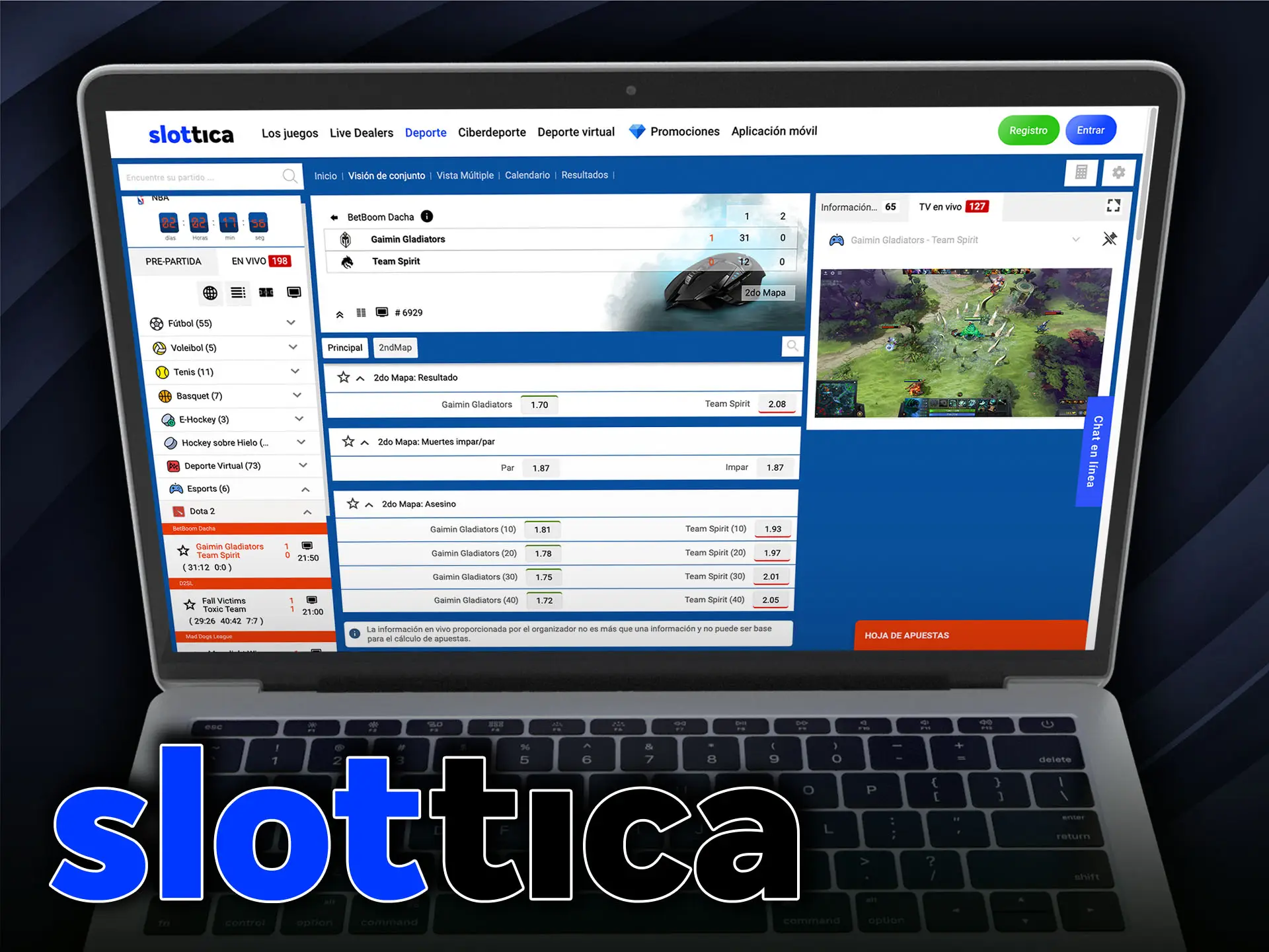 La plataforma Slottica ofrece diversas opciones de apuestas deportivas.
