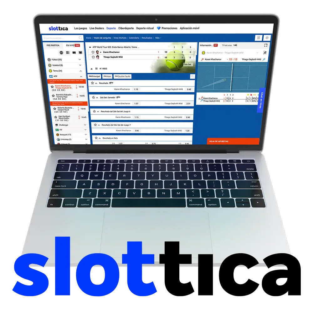 Apueste al tenis y a otros deportes en la conocida plataforma Slottica.