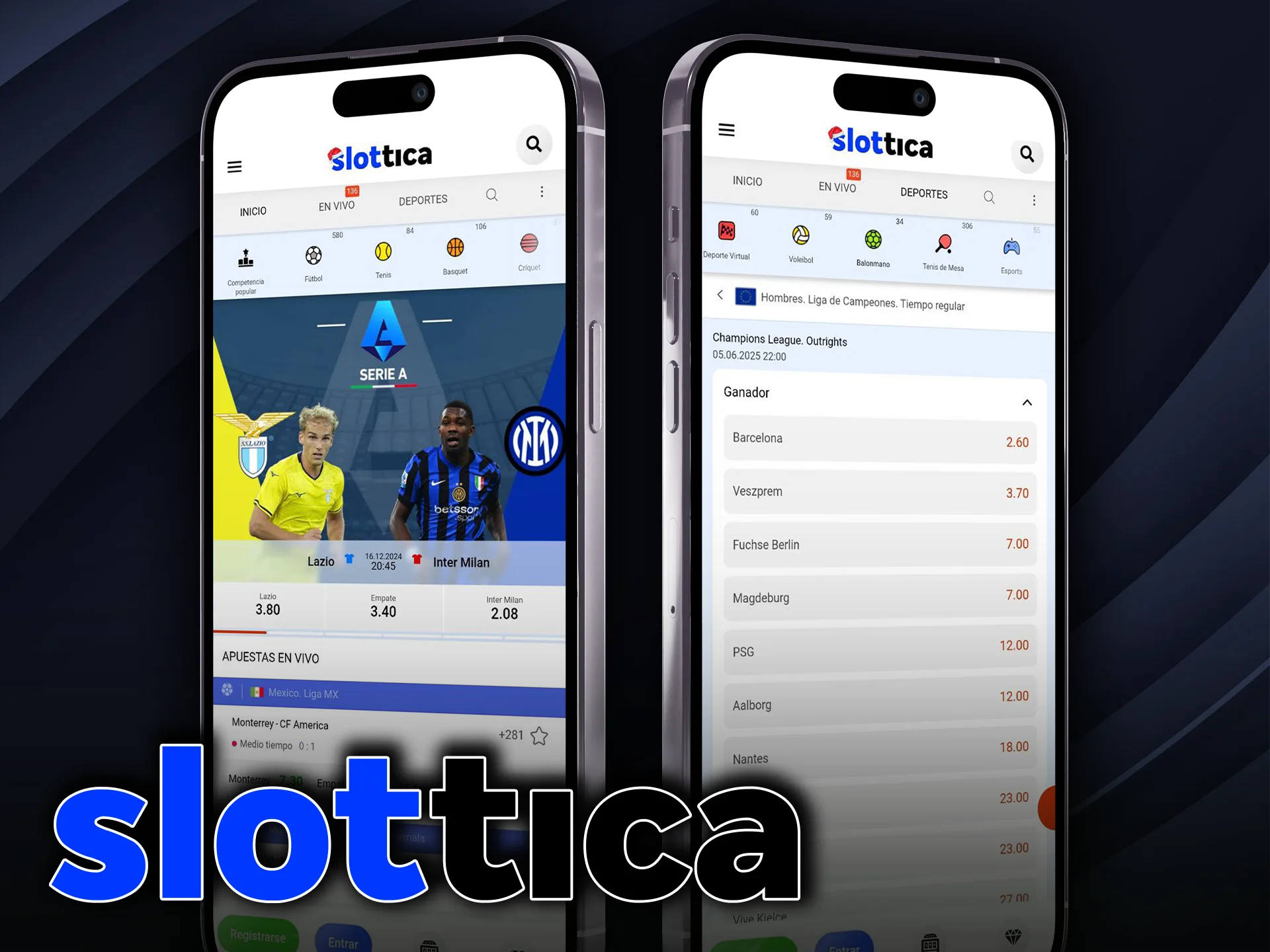 Descarga la app Slottica iOS para apuestas de balonmano.