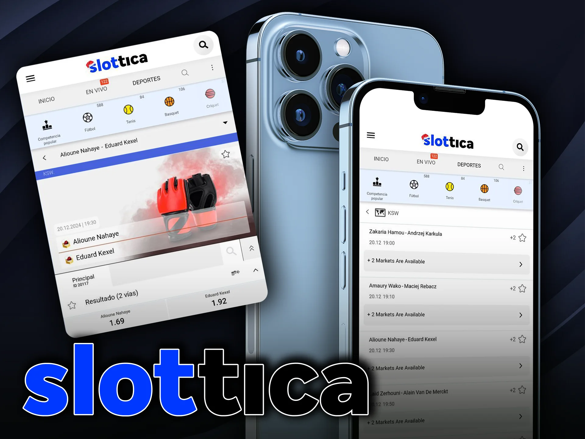 Apuesta en deportes de combate con la aplicación Slottica para iOS.