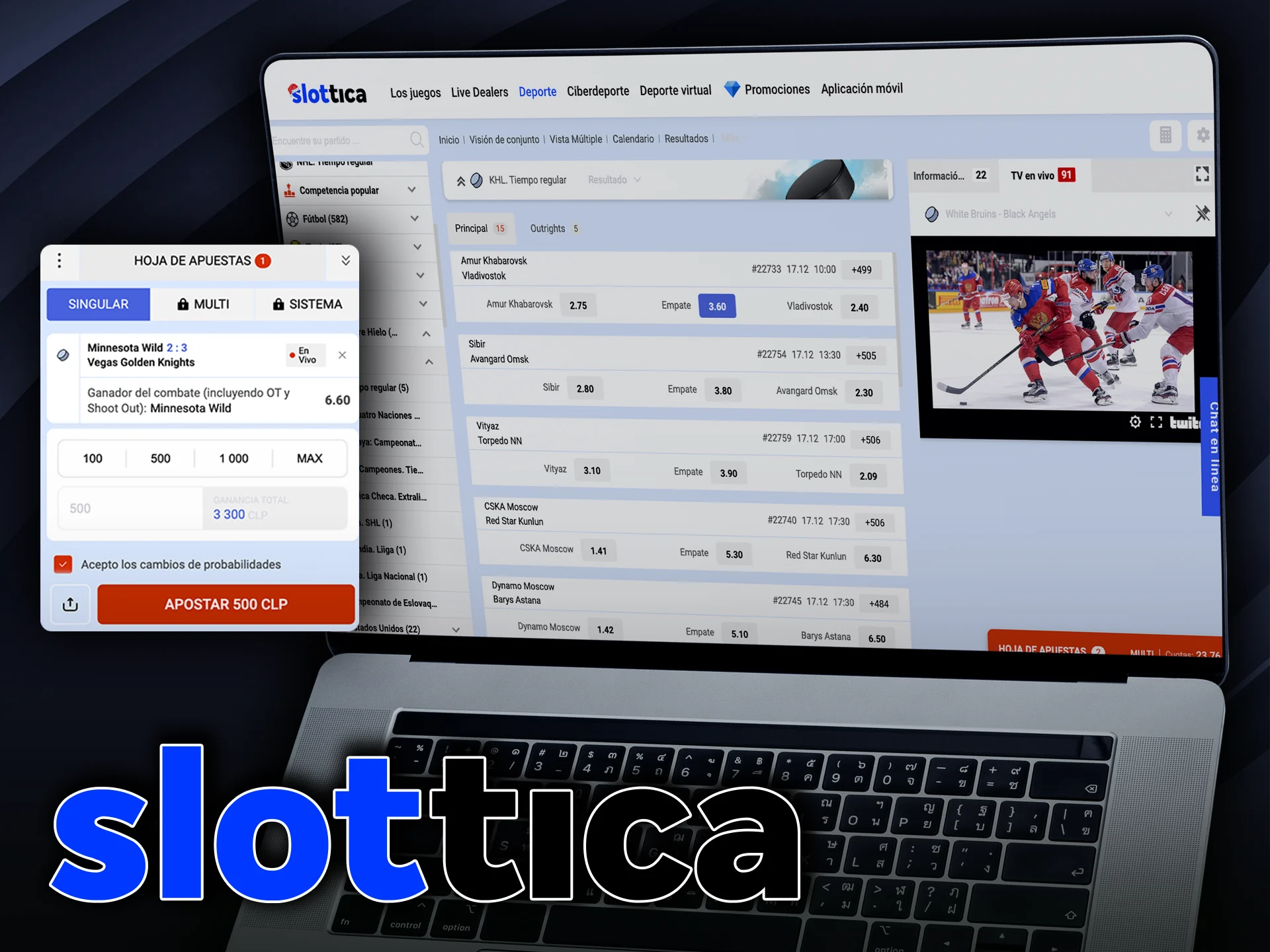 Apuesta al hockey en tiempo real con Slottica y gana a lo grande.