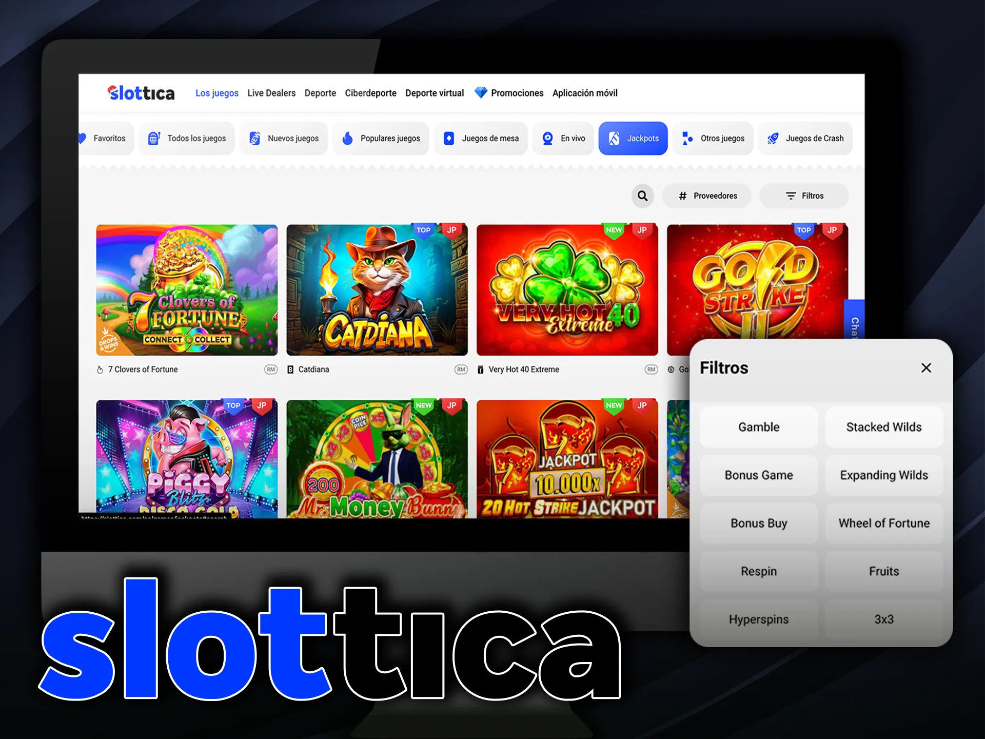 Slottica ofrece una amplia colección de juegos con jackpot para que los jugadores disfruten.