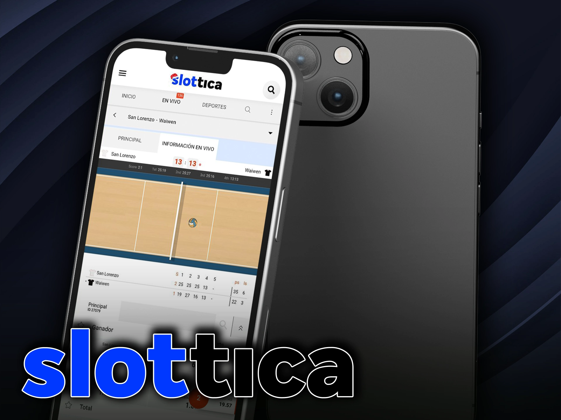 Instala la app Slottica y apuesta al voleibol desde tu dispositivo iOS.