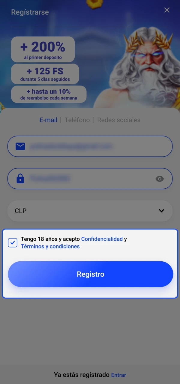 Tras rellenar sus datos personales, los usuarios podrán iniciar sesión y empezar a utilizar Slottica.