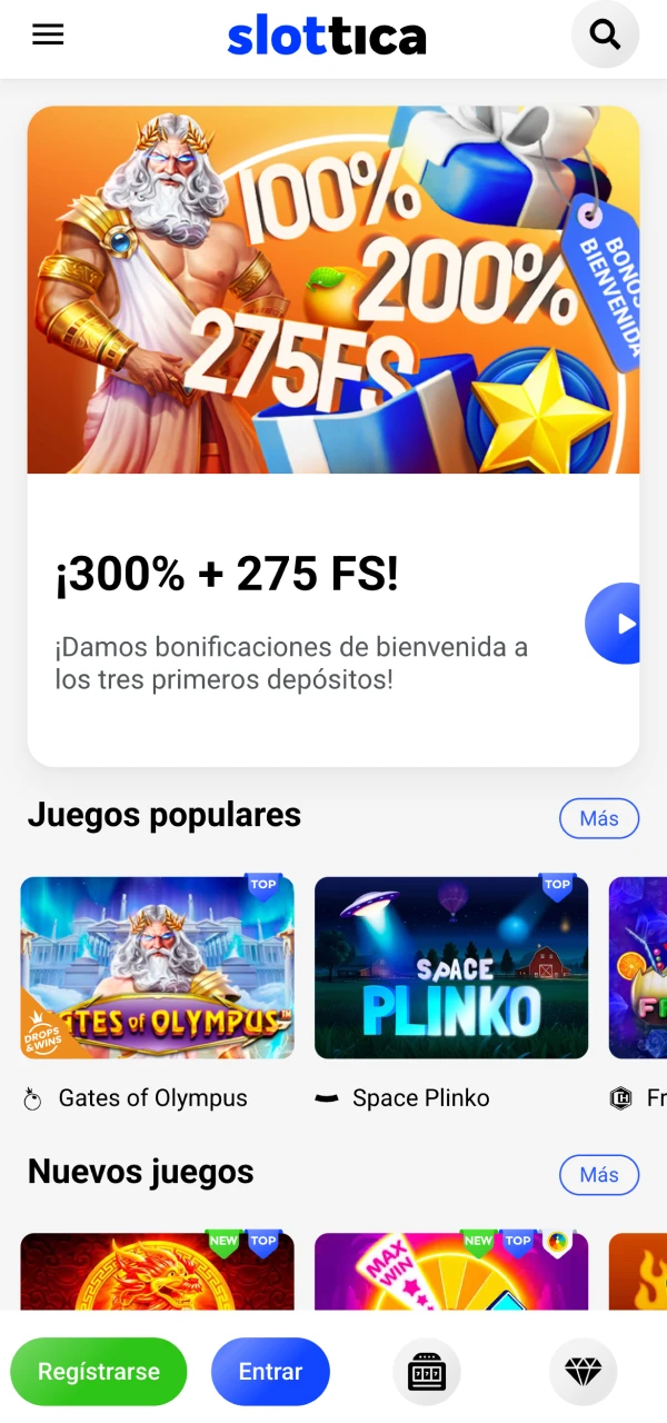 Los jugadores deben seguir el enlace para comenzar el proceso de registro en Slottica.