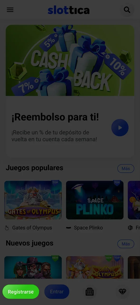 Pulsa el botón de registro en el casino Slottica y empieza a jugar hoy mismo.