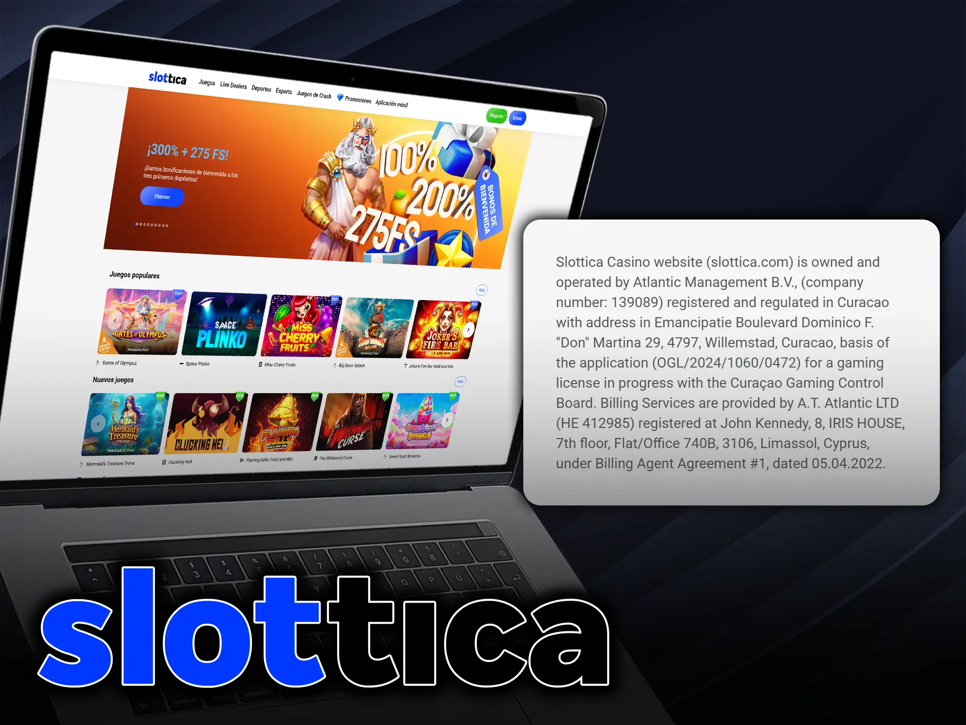 Slottica opera legalmente en Chile con licencia de Curazao, asegurando juegos justos y datos seguros.
