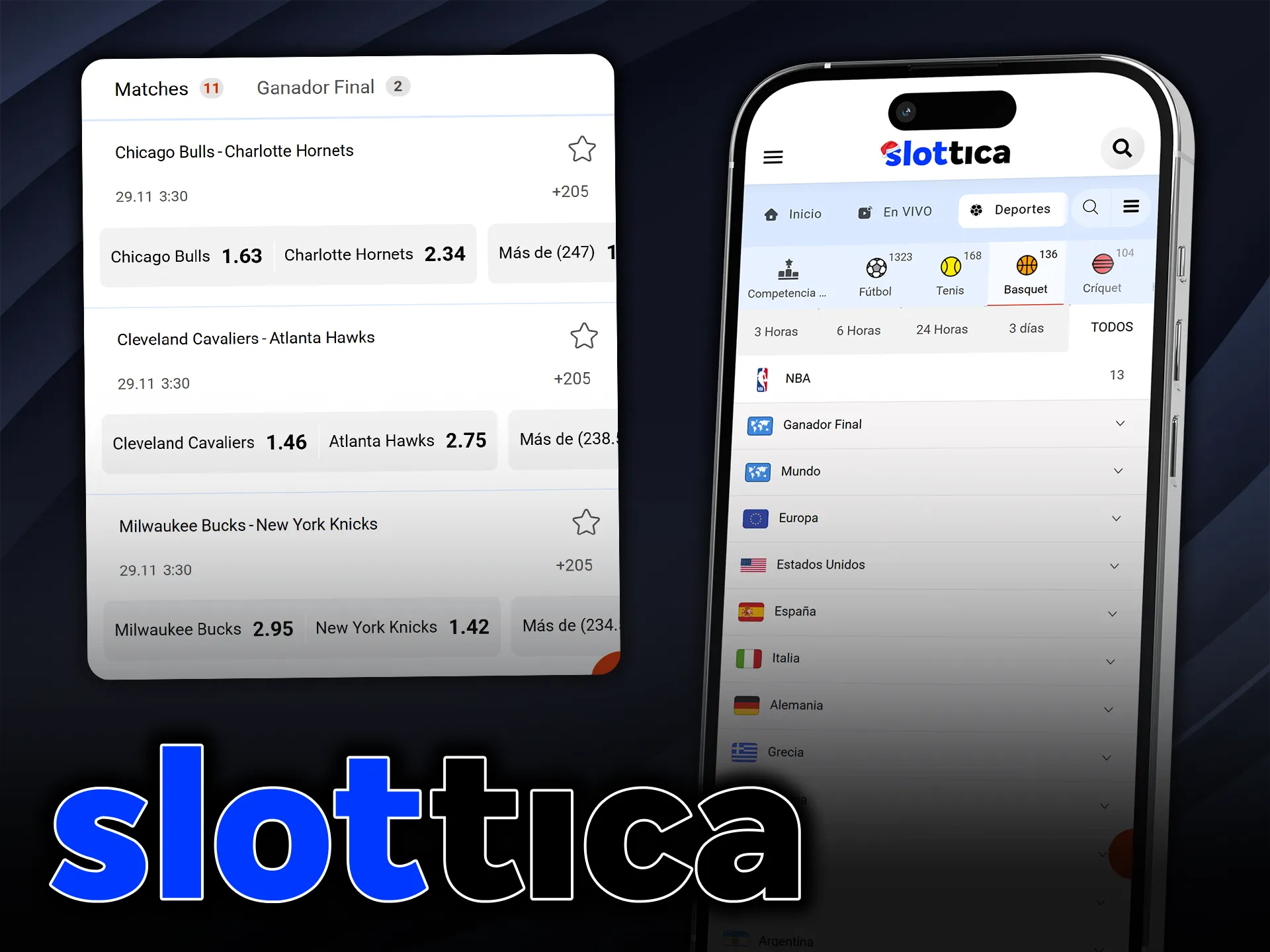 Slottica ofrece mercados dinámicos de apuestas de baloncesto.