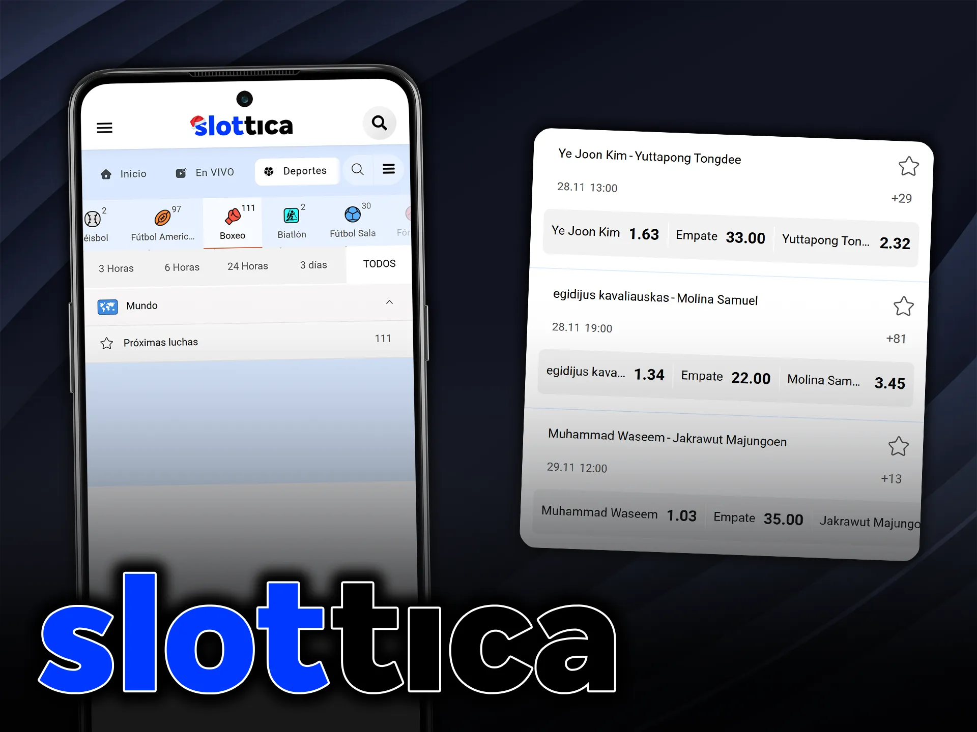 En Slottica hay disponible una gran selección de combates para apostar.