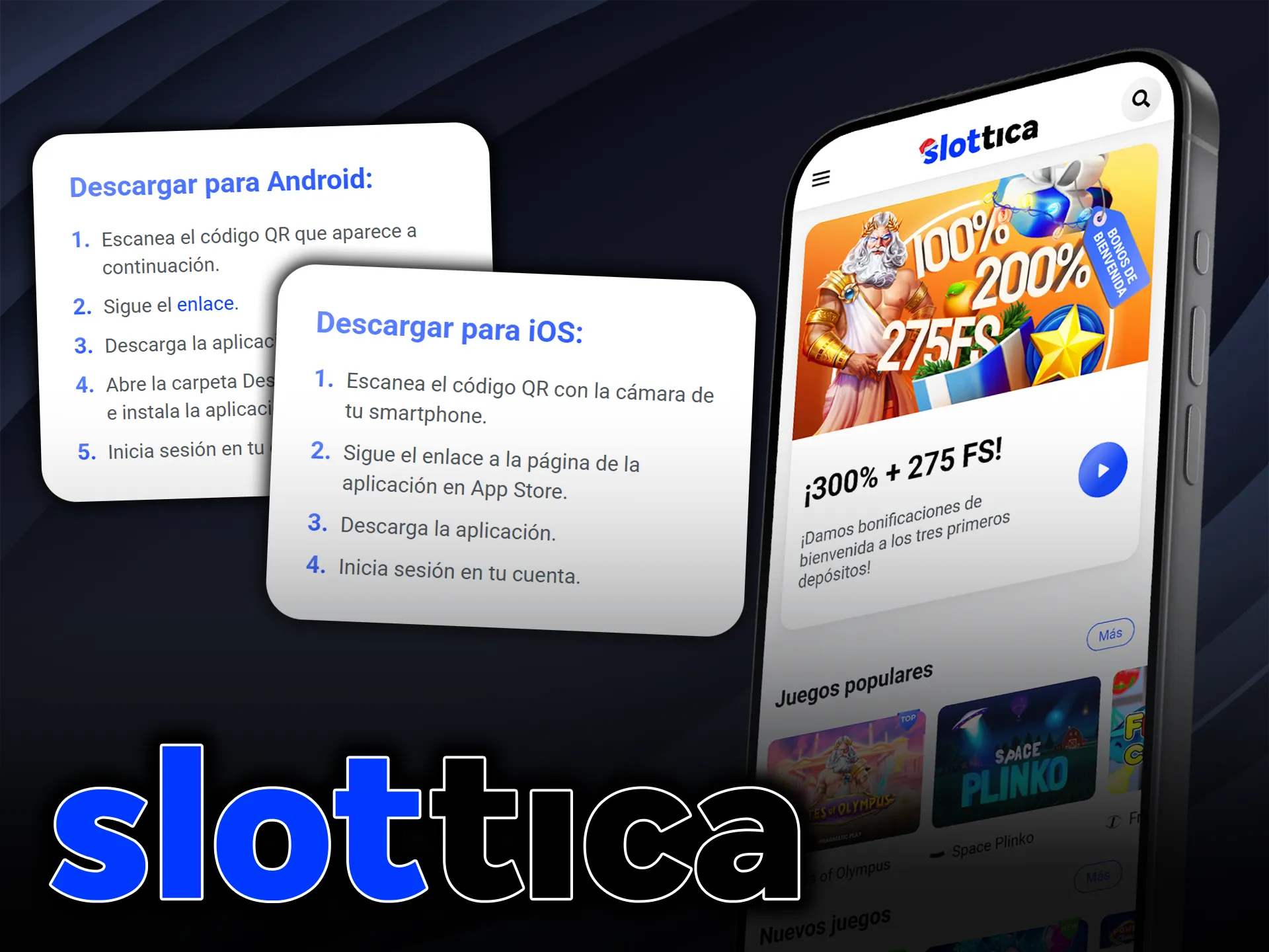 Actualiza la aplicación Slottica a la última versión para obtener un mejor rendimiento, seguridad y fluidez.